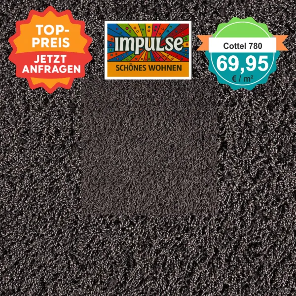 Draufsicht JAB Cottel 780 Dunkelbraun – Teppichboden, Farbe Dunkelbraun, Preis 69,95 €/m²